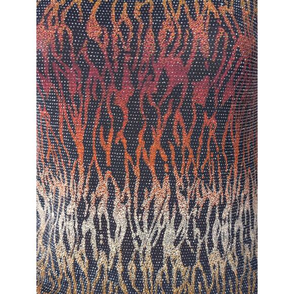 Vintage Y2K Metallic Ombré Shimmer Tank Top Women Large Whimsigoth Club Stretch - Picture 3 of 6